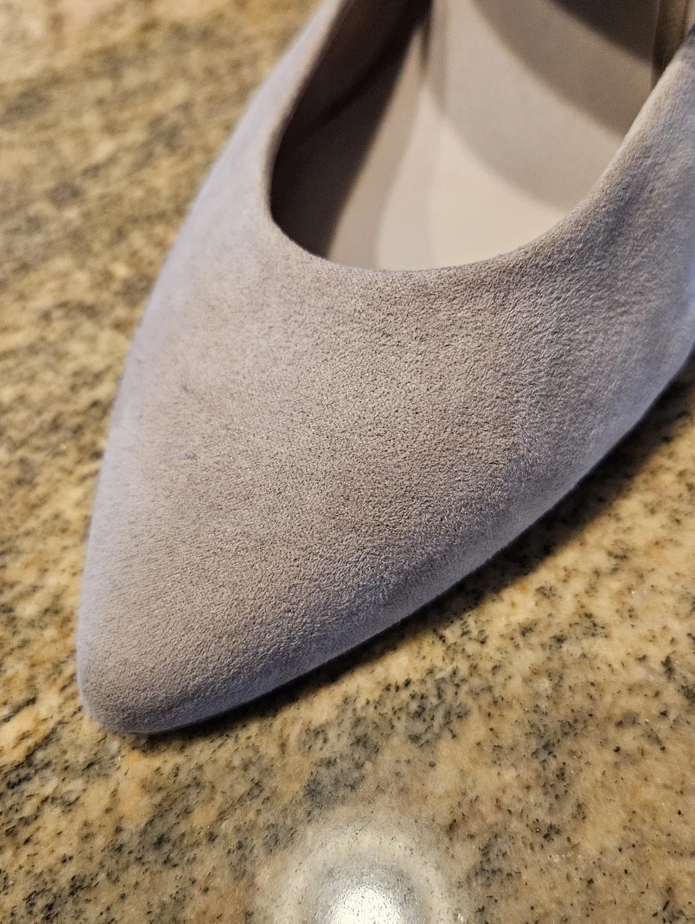 Brand New BC Pointed Ankle-Strap Suede Heels in Taupe 8.5 - Picture 3 of 11